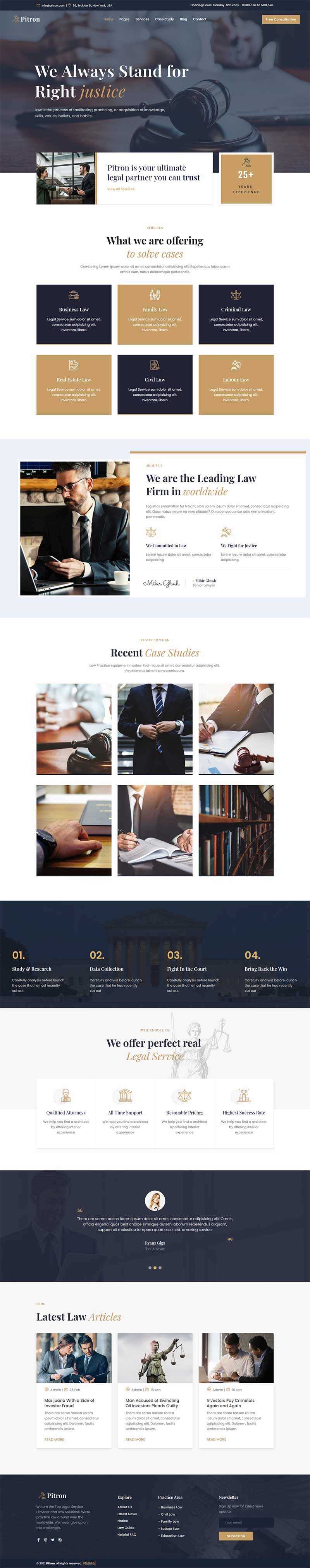 Bootstrap律师事务所网页html模板 - 项目资源网